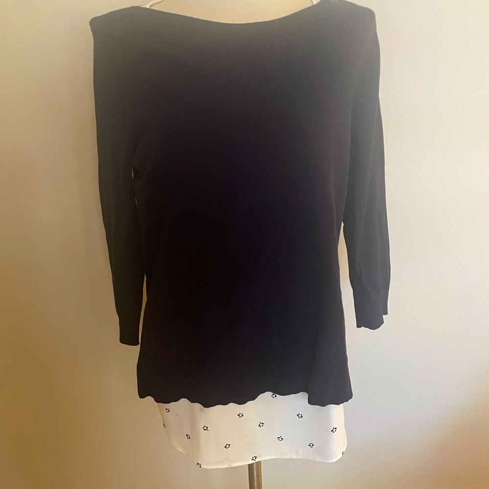 Navy layered sweater from Ann Taylor